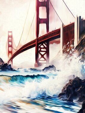4x6 Golden Gate Bridge‎ Fantasy Art Print